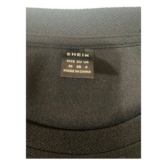 SHEIN Black Top With Colorful Hearts Long Sleeve Women’s‎ Medium Shirt - Picture 10 of 10